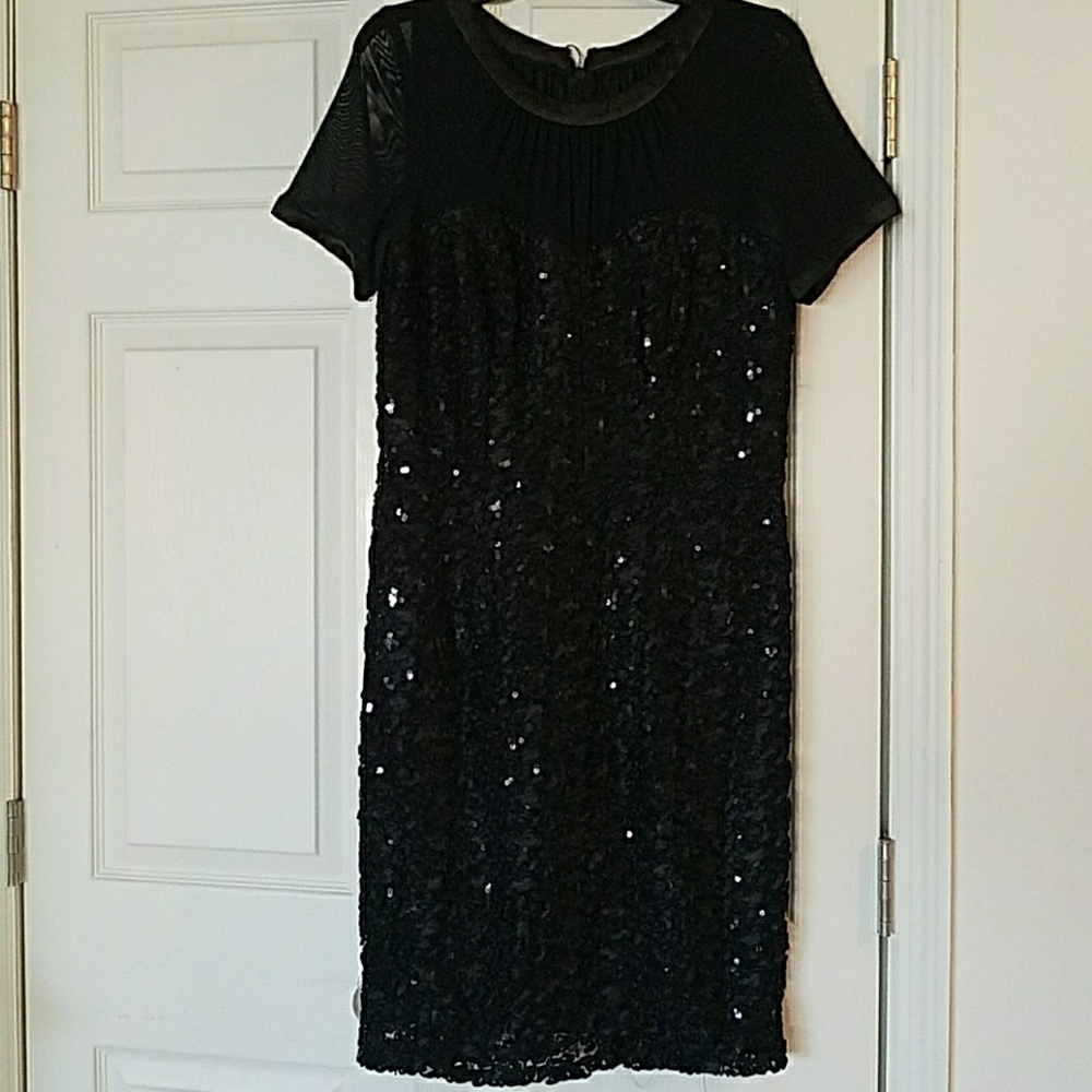 Black sequin cocktail dress